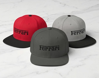 Ferrari Racing Snapback Hat | Two-Tone Flat Bill Cap