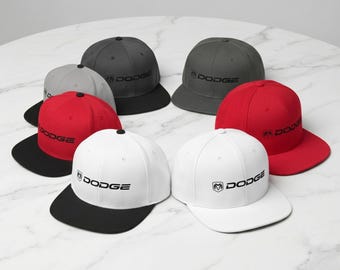 Dodge Ram Heritage Snapback Hat | Car Guy Gift | Two-Tone Flat Bill Cap | Vintage Retro Racing Hat