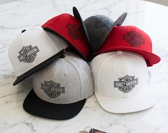 Harley-Davidson Bar & Shield Snapback Hat | Retro Two-Tone Biker Cap