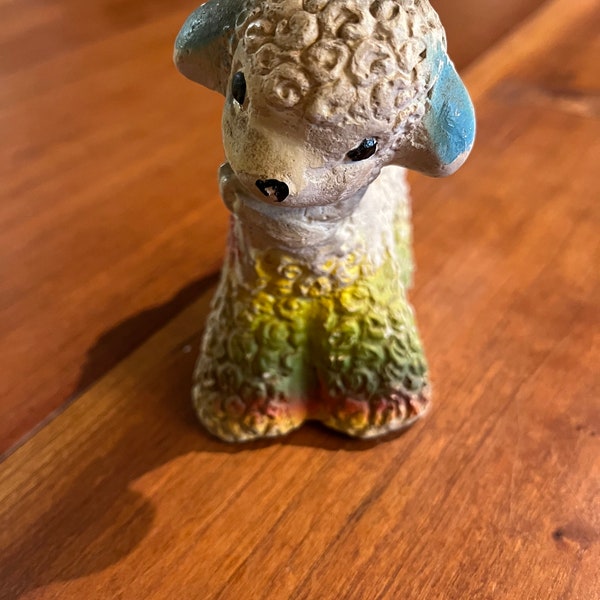 Vintage Carnival Prize Chalkware Lamb