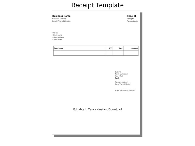 Invoice Template for Small Business | Editable Canva Invoice ...