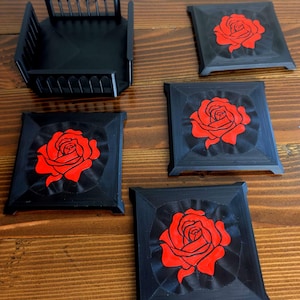 Cathedral Inspired Gothic Coaster Set - Rose
