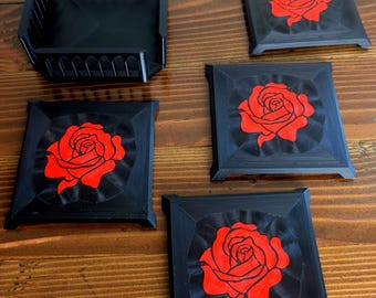 Cathedral Inspired Gothic Coaster Set - Rose