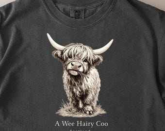 Camiseta "Vaca das Terras Altas", Camiseta "Uma Vaquinha Peluda da Escócia", Vaquinha Escocesa Fofa, Presente Divertido com Vaquinha, Lembrança da Escócia, Camiseta para Amantes de Animais