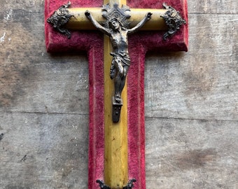 Antique Red Velvet Cross