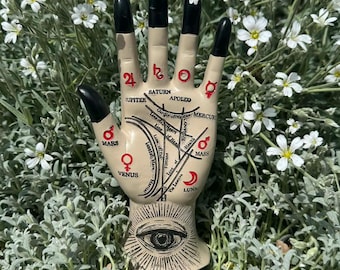 Wróżka z chiromancją – dłoń z okiem opatrzności