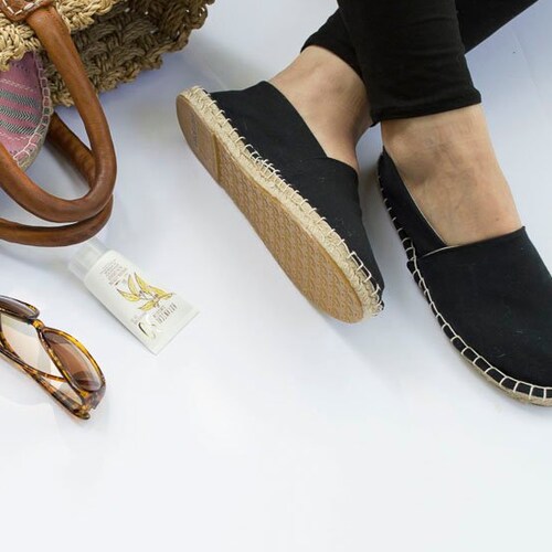 Espadrilles STARTER KIT : Organic Classic Black Shoes DIY - Etsy Norway
