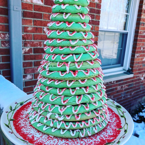 Christmas Tree Kransekake Recipe Pdf Jpg- Norwegian, Danish, Scandinavian, Holiday Recipe, Cookie Recipe, Cookie Tower, Almond Cookie,