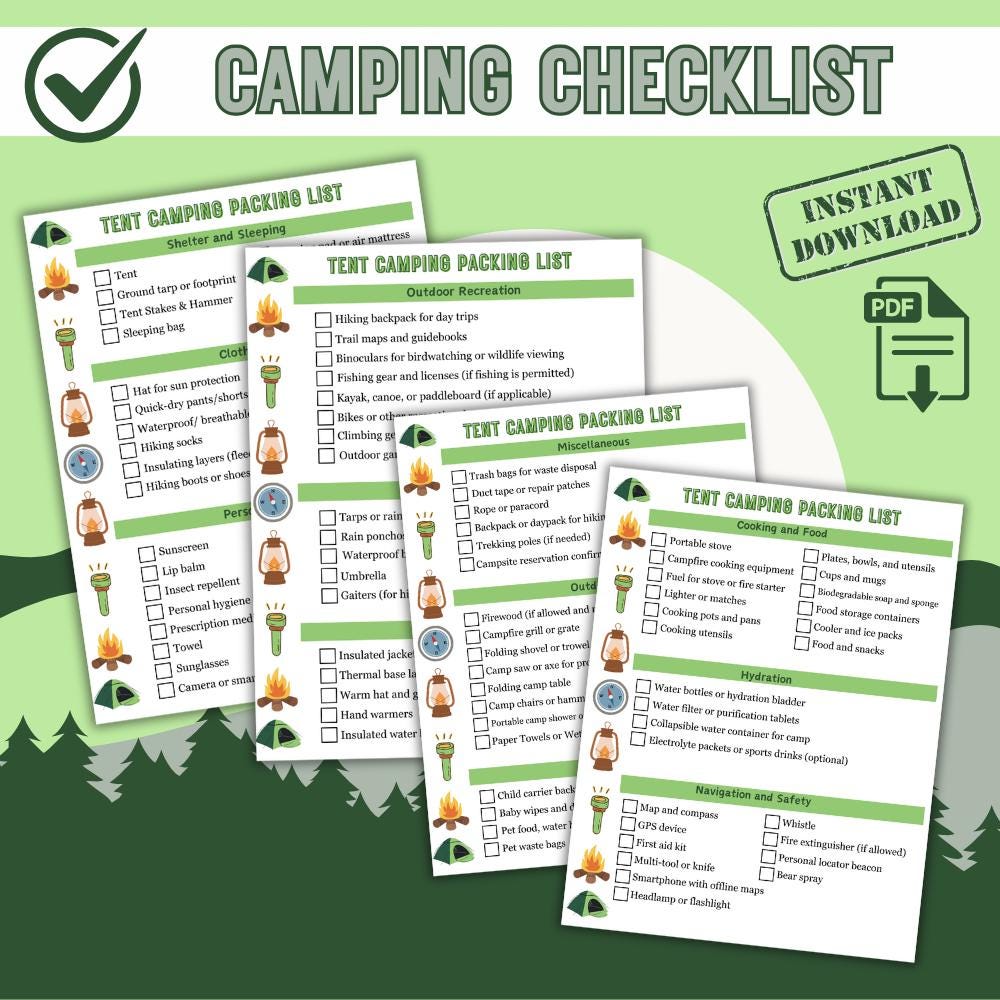 Camping Packing List Printable | Ultimate Camping Checklist PDF for ...