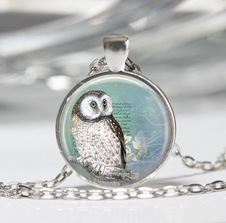 Owl Jewelry Owl Necklace Owl Glass Pendant Owl Necklace Etsy