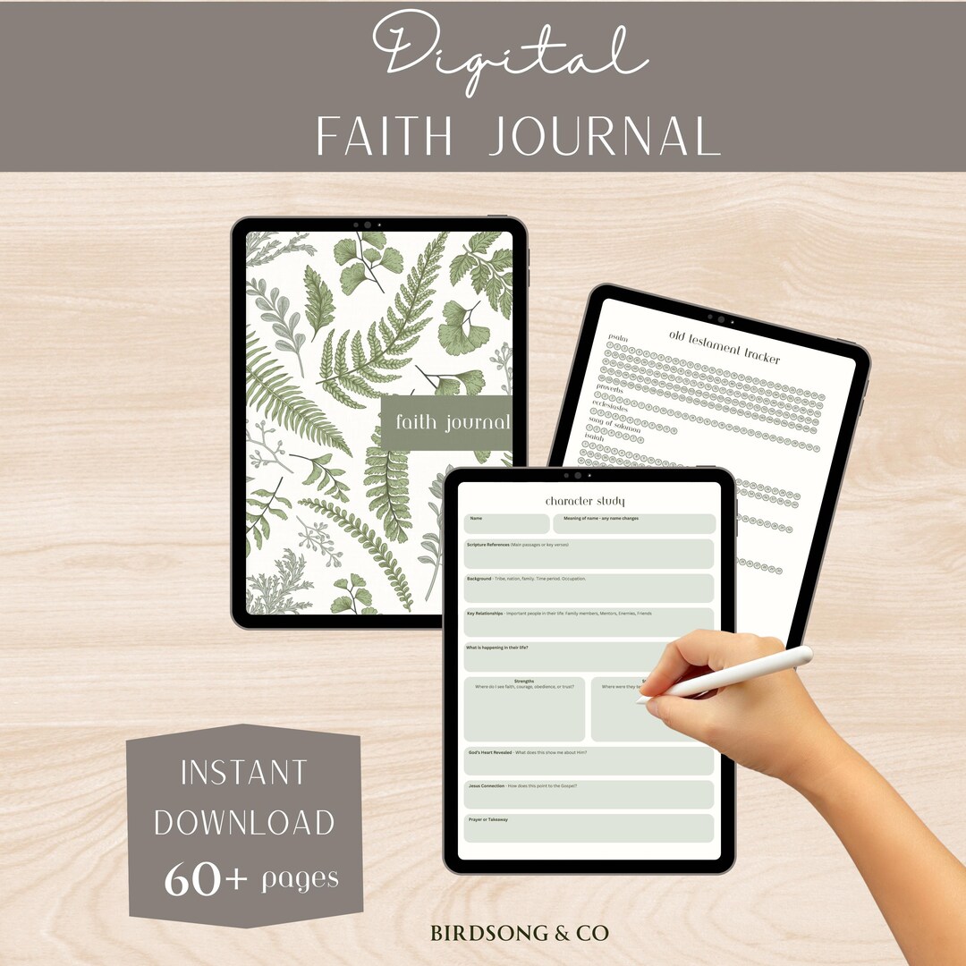 DIGITAL Faith Journal Planner | Ferns | Christian | Prayer, Bible Study ...