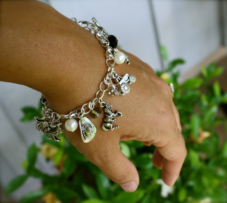 Cowgirl Country Girl Charm Bracelet Western Custom Etsy
