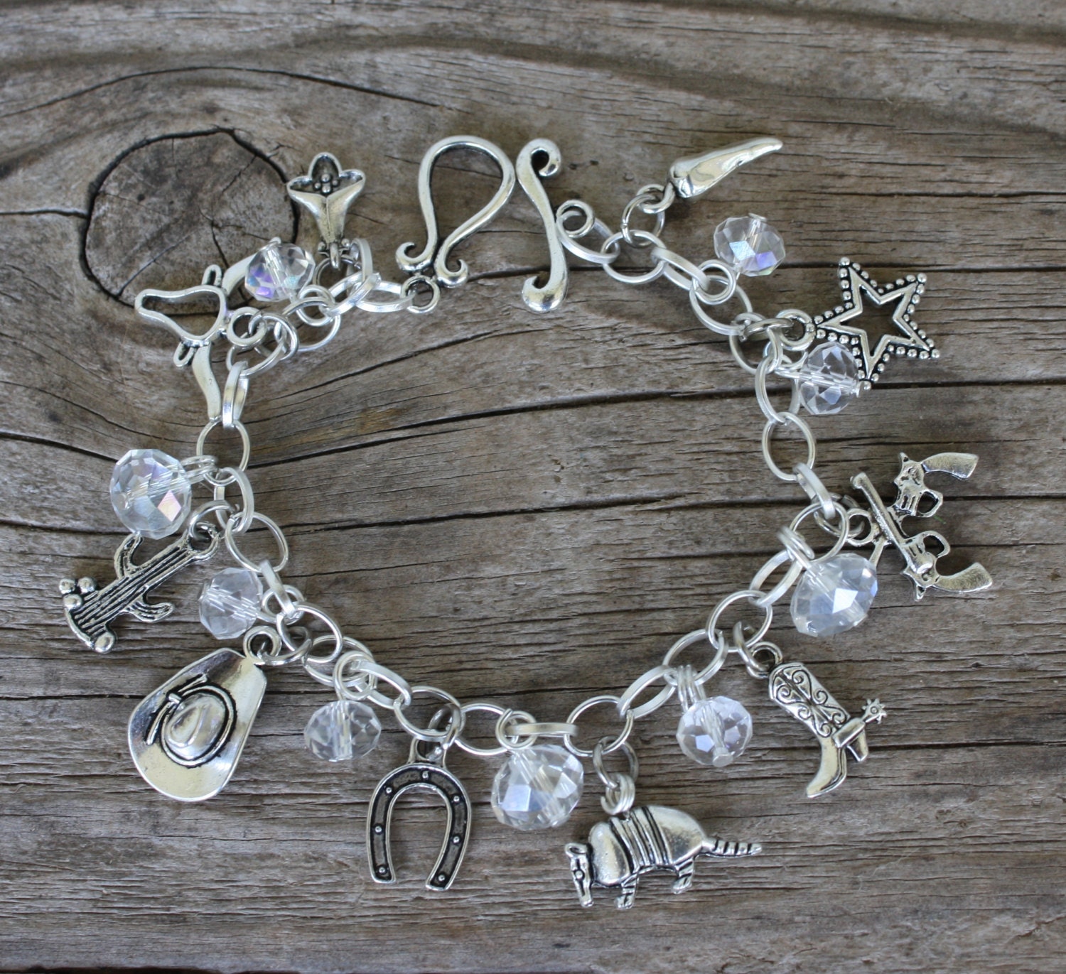 WESTERN TEXAS Charm Bracelet Handmade by Okrrah Etsy