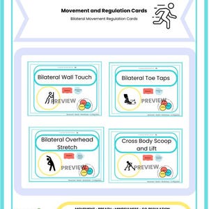 Cartes de régulation des mouvements bilatéraux | Outils d'ergothérapie pour confirmation du ND (téléchargement PDF)