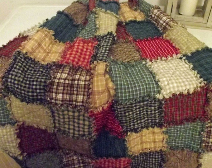 Rustic Rag Quilt Queen Size Free Shipping Etsy