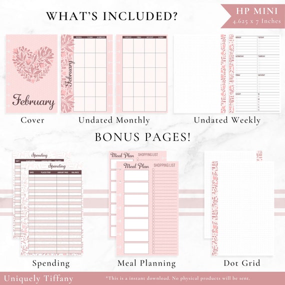 Printable Undated February Planner - Etsy 