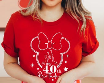 40th Birthday Girl Disney T-Shirt: My Fourty Party Shirt of 2026, Minnie 40 Years Old Tee