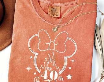 My 40th Birthday Comfort Colors Shirt,Disney Minnie 40 Years Old Tee,Fourty Birth Shirt of 2026,Gift For Girl