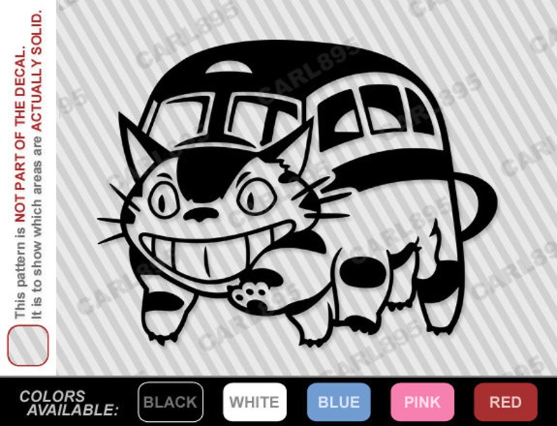 totoro inspired catbus car truck suv vinyl window decal | etsy
