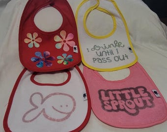 4 PACK of BABY BIBS