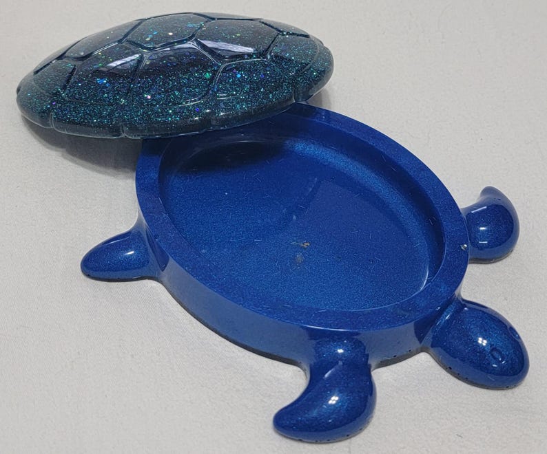 Blue Turtle RESIN TRINKET BOX - Etsy