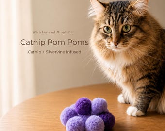 Kattenspeeltjes met zilverkleurige kattenkruidpompons | Zachte ballen voor het verrijken van kittens
