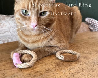 Silvervine Jute Rope Cat Ring Toy | Felt Wrap, Natural Chase Toy