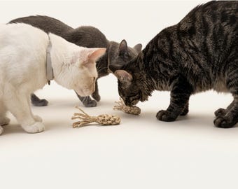 Handmade Silvervine Jute Fish Cat Toy | Natural Hemp Kitten Enrichment Play Item