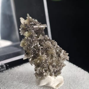 Fluoroaluminite with Gypsum Thumbnail Mineral Specimen - Sparkling Crystal Sprays - Guizhou China - Perky Box Display