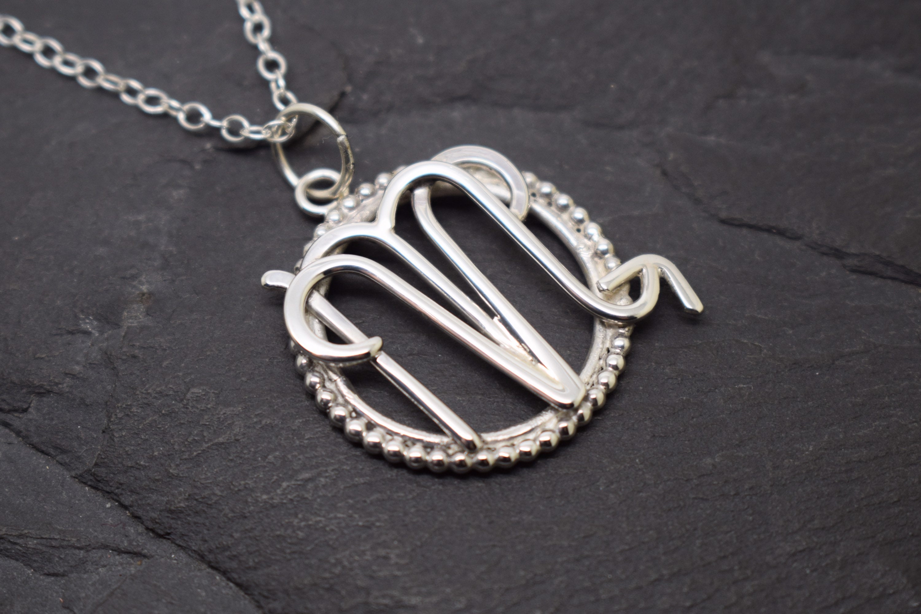 Aries Scorpio Necklace Sterling Silver 