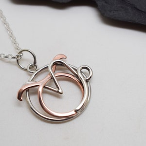 Taurus capricorn combined zodiac necklace, sterling silver and copper starsign pendant, handmade astrology minimal jewelry, birthday wedding