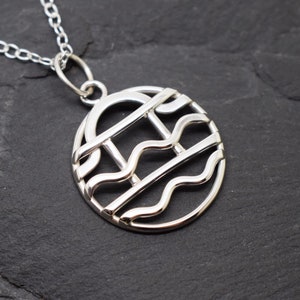 Gemini Libra Aquarius necklace sterling silver combined zodiacs