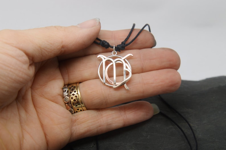 Taurus Virgo Necklace Sterling Silver and Polished Copper Etsy