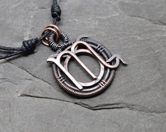 Taurus Scorpio zodiac necklace wire wrapped