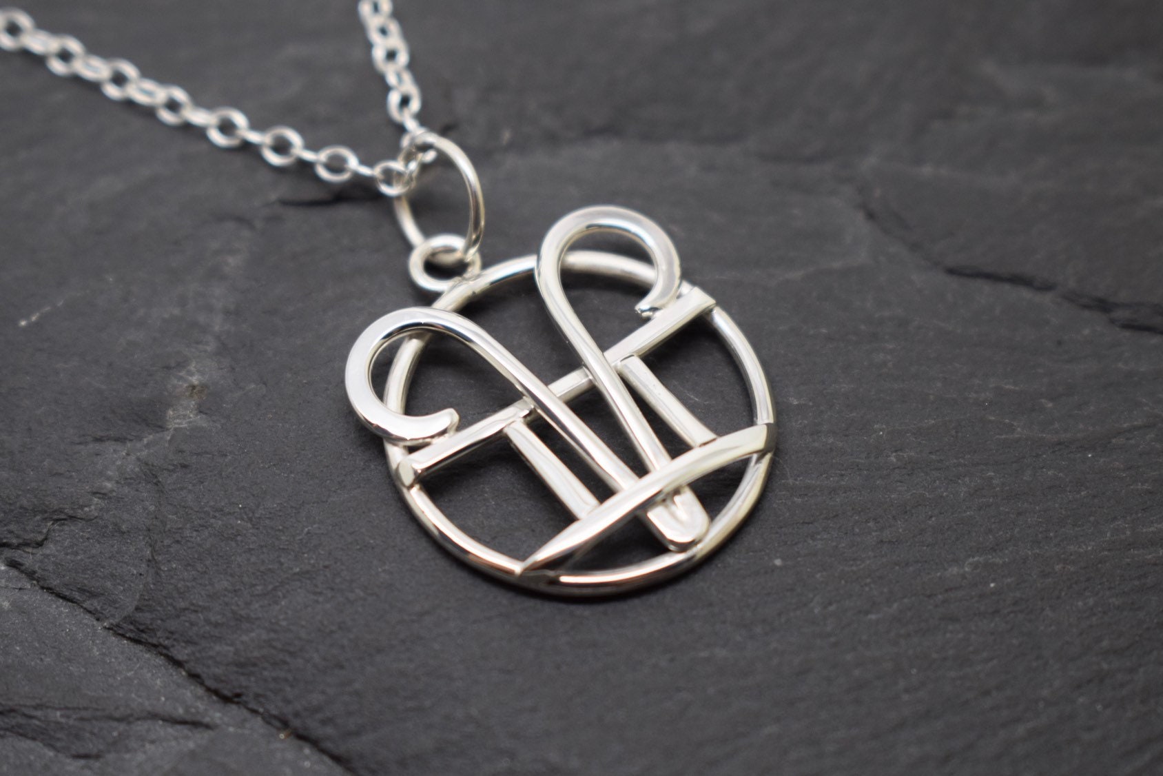 Aries Gemini combined zodiacs necklace, sterling silver star sign pendant, handmade astrology jewelry, birthday charm for her him them