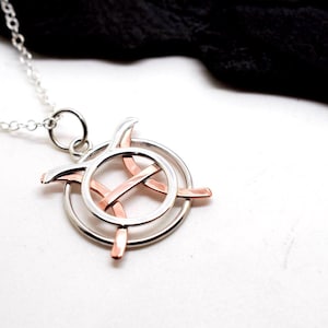 Taurus Pisces Zodiac Necklace: Sterling Silver & Copper Star Sign Pendant