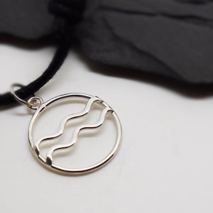 Aquarius necklace sterling silver zodiac