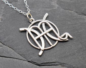 Scorpio pisces necklace sterling silver combined zodiacs