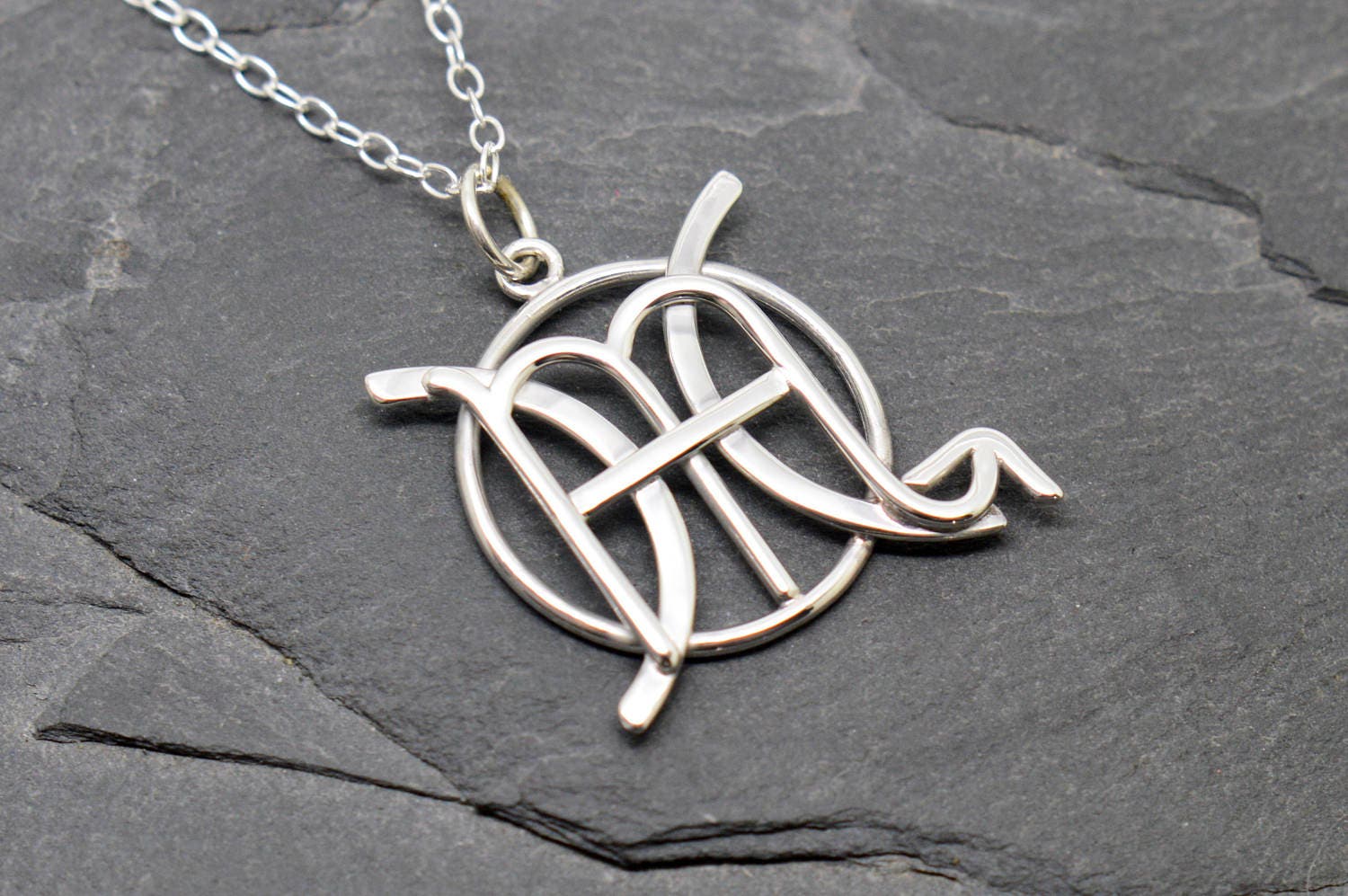 Scorpio Pisces Necklace Sterling Silver 