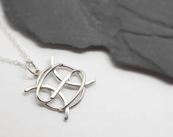 Pisces and Cancer Zodiac Necklace – Sterling Silver Star Sign Pendant, Handmade Astrology Jewellery, Birthday Gift for Her