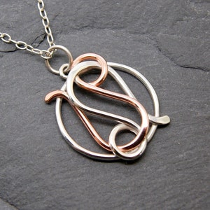 Leo Leo necklace sterling silver and polished copper combined zodiacs