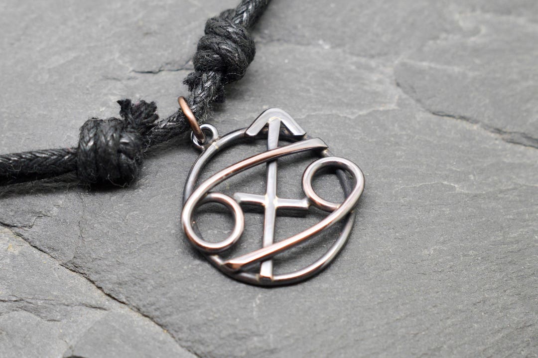 Cancer Sagittarius Necklace in Oxidised Copper Combined - Etsy