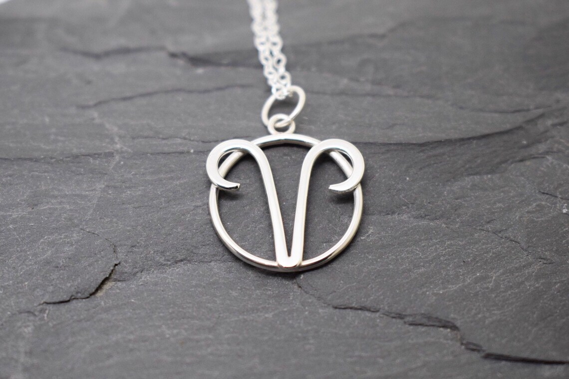 Aries Necklace Sterling Silver Zodiac - Etsy