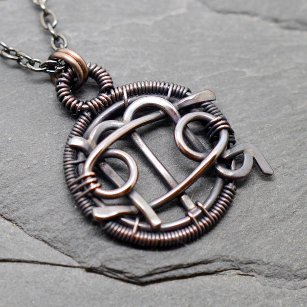 Cancer Scorpio combined zodiac necklace wire wrapped