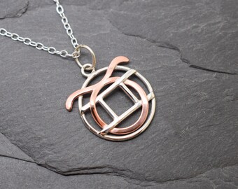 Taurus Gemini Sterling Silver Necklace: Astrology Charm