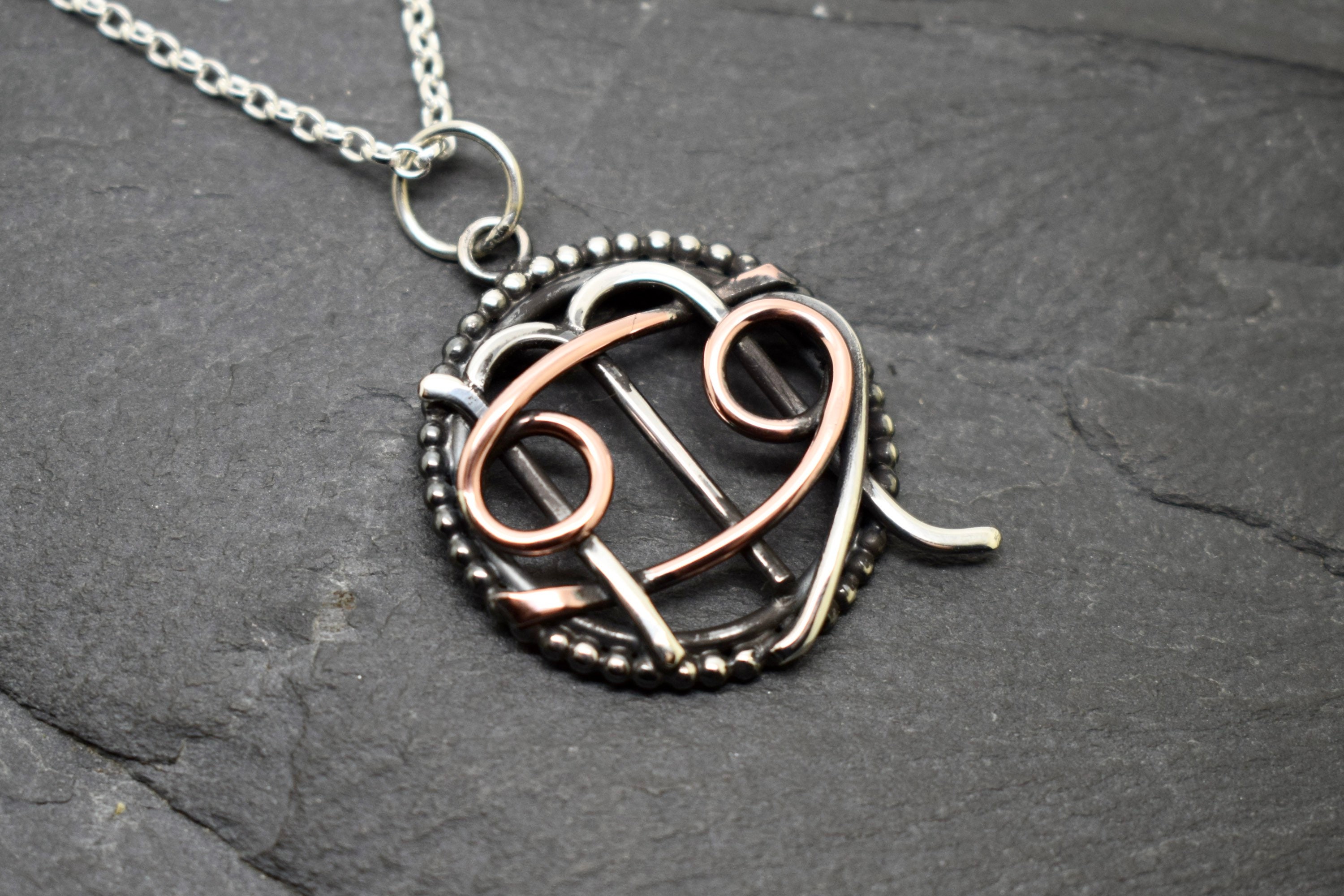 Cancer Virgo Necklace Sterling Silver 