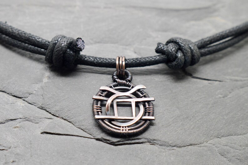 Taurus Gemini Necklace Wire Wrapped Copper Oxidised Combined Etsy
