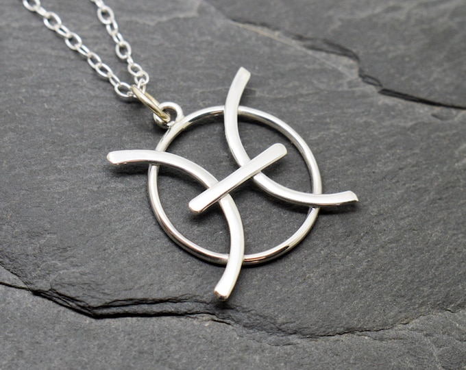 Pisces necklace sterling silver zodiac