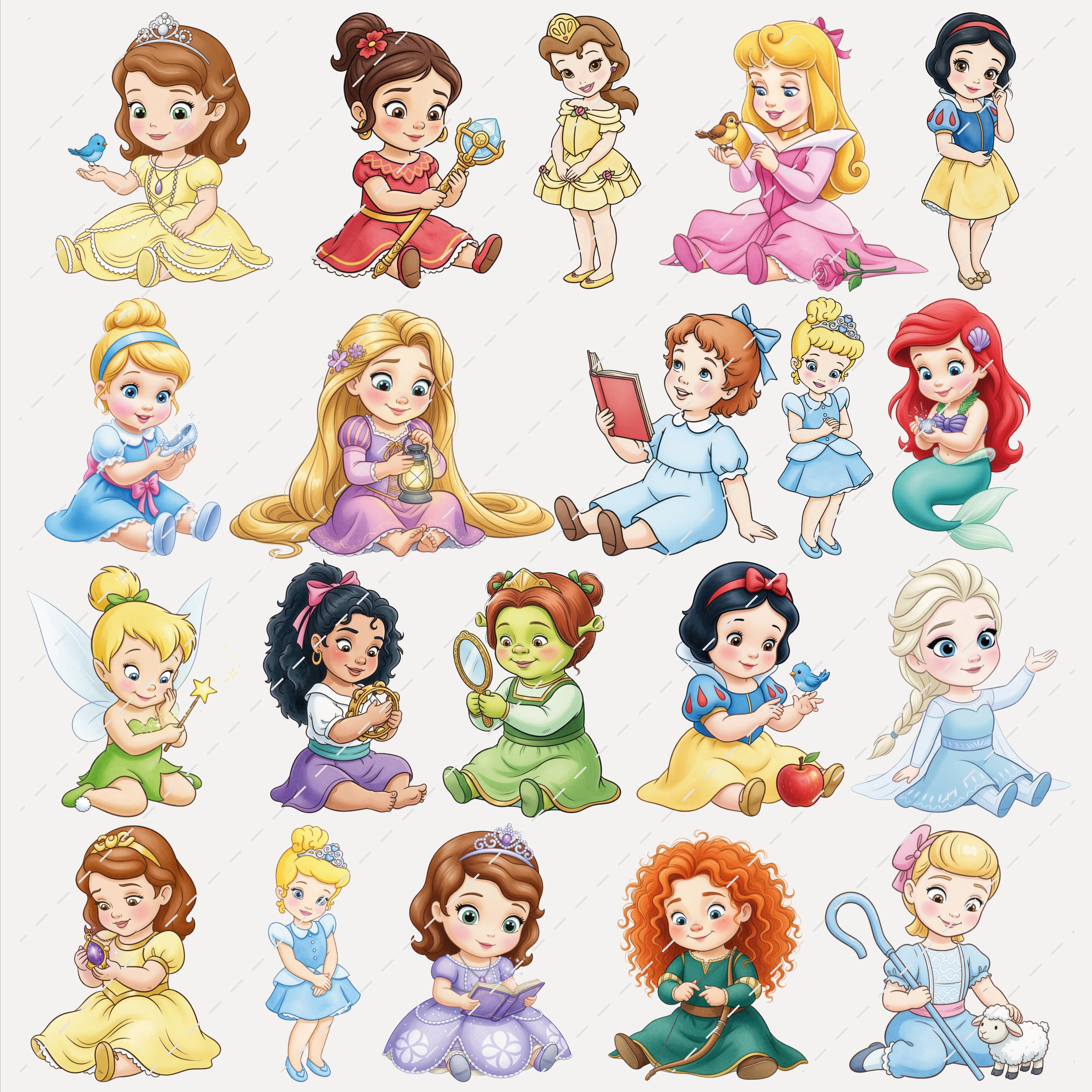 Baby Princess Characters PNG Clipart Bundle Transparent 60 PNG - Etsy