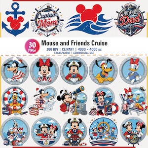 Mouse and Friends Cruise PNG Clipart Bundle